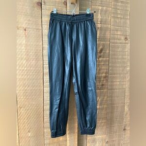 Black Aritizia (Wilfred Free) faux leather joggers, size xs